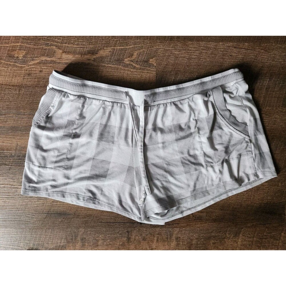 Womens 3X Joyspun Gray Plaid Lounge Pull On Shorts